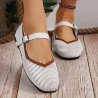 Zapatos Planos Elegantes Mary Janes Para Mujer Negro Con Correa De Cierre Casual Ballet Canvas Loafers Primavera/Otoño - details 4