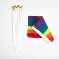 10PCS Banderas Arcoíris Pequeñas Y Fáciles De Sostener Para Festival Y Desfile De Orgullo Gay Material Plástico - details 5