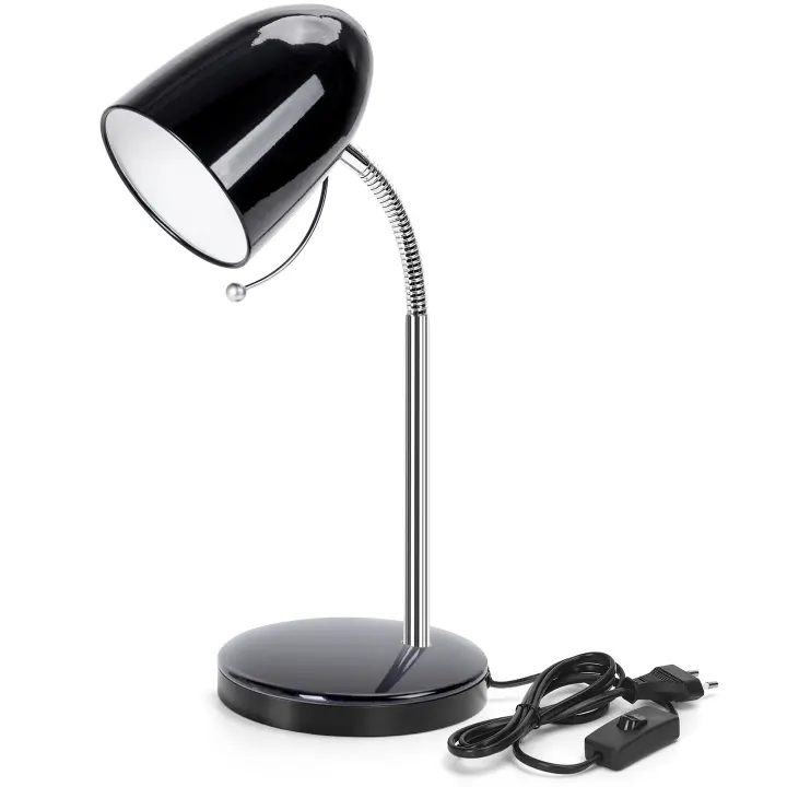 Aigostar lámpara de escritorio retro de metal, flexo escritorio vintage sin bombilla, lámpara de mesa compatible con bombillas modelo E27, Máx 240V, lampara lectura con cable de 153 cm - 1