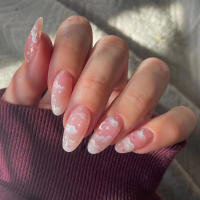 Juego De 24 Piezas De Uñas Postizas Ovaladas Con Dibujos Animados Adornos De Uñas Postizas Acrílicas Cubierta Total De Uñas Falsas Para Oficina Y Fiestas - details 29