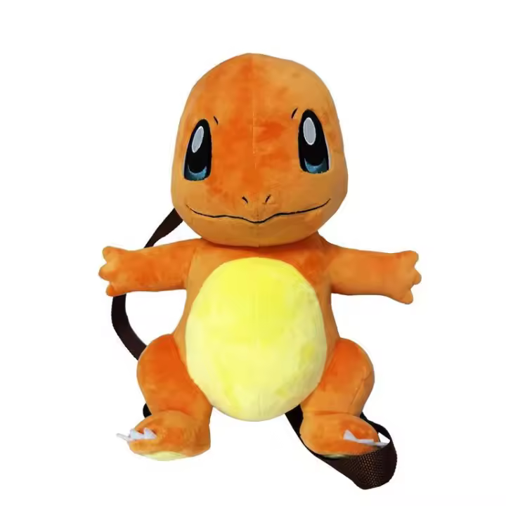 Mochila peluche infantil POKEMON los personajes son PIKACHU, SQUIRTLE,BULBASAUR, CHARMANDER y JIGGLYPUFF - 1