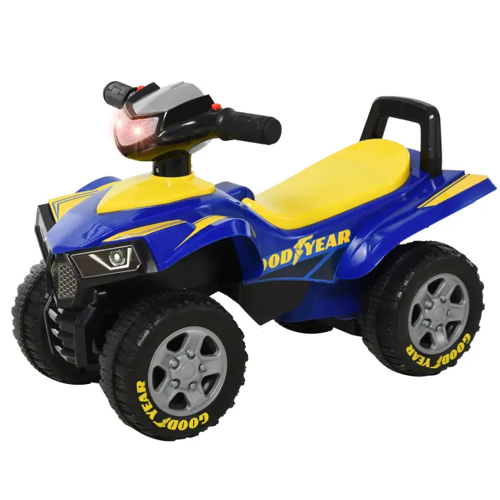 HOMCOM Quad Correpasillos para Niños Mayores de 18-36 Meses Coche Cuatrimoto con Funciones de Luces Bocina y Espacio Secreto de Almacenaje 60x31x42 cm - 1