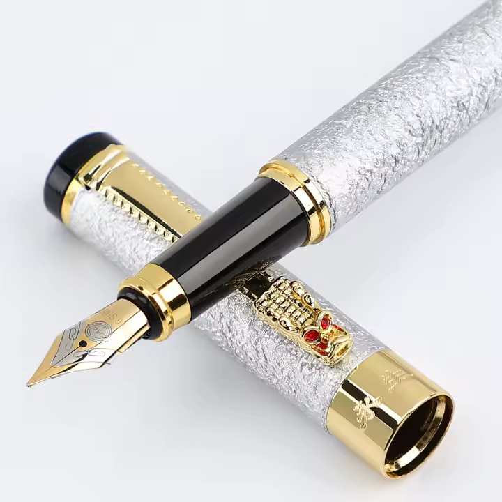 Pluma De Tinta Metálica Para Escritura Diaria 0.5mm Tamaño Medio Punto De Tinta De Iraurita Ideal Para Estudiantes Y Oficina Unisex - 1