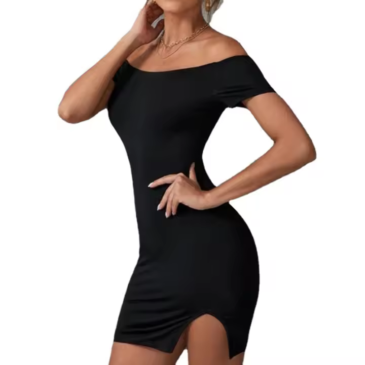 Vestidos Casual Para Mujer Verano Ajustados Hombros Descubiertos Suelto Silueta Bodycon Mini Vestido Trabajo Fiesta Club - 1