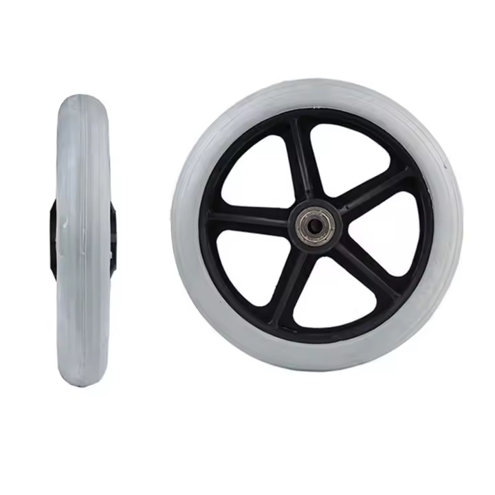 Rueda De Sustitución Para Silla De Ruedas Plegable Rígida Y Flexible De 6/7/8 Pulgadas Neumática Y Sin Neumático Para Ruedas Delanteras De Silla De Ruedas - 1