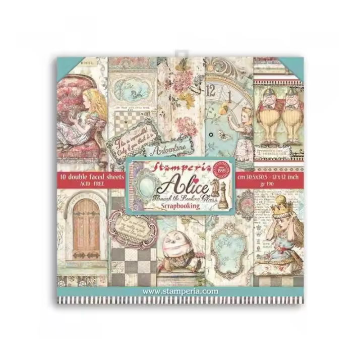 STAMPERIA                           PAPELES SCRAP 10ud 12x12 ALICE THROUGH THE LOOKING - 1