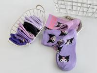 Calcetines Medio Tubo Disney Sanrio Kuromi Para Mujer Color Morado Algodón Peinado Dibujos Animados Lindos Hechicera Calcetines - details 9