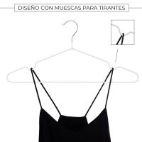 Aicasa Perchas de Metal para ropa con PVC , Antideslizantes con Muescas 3 mm de diámetro ,Ahorro de Espacio para Abrigos, Trajes, Camisas, Chaquetas, Vestidos, Faldas , Colgador, Perchero, Organizacion de Armario Color Blanco y Negro - details 3