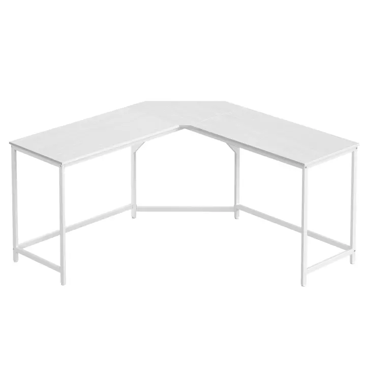 VASAGLE Escritorio en Forma de L, Escritorio para Juegos, 149 x 149 x 76 cm, Escritorio Esquinero para Estudio, Oficina en Casa, Ahorra Espacio, Fácil Montaje, Blanco Arce - 1