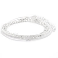 Pulsera De Tela De Ancleta Para Mujer En Color Plata Bohemia Con Forma De Corazón Moda Para Playa Joyería De Pieza Única - details 2