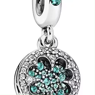 PANDORA Trébol deslumbrante, verde real y aguamarina, Metal - 1