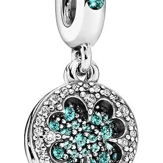 PANDORA Trébol deslumbrante, verde real y aguamarina, Metal - 1