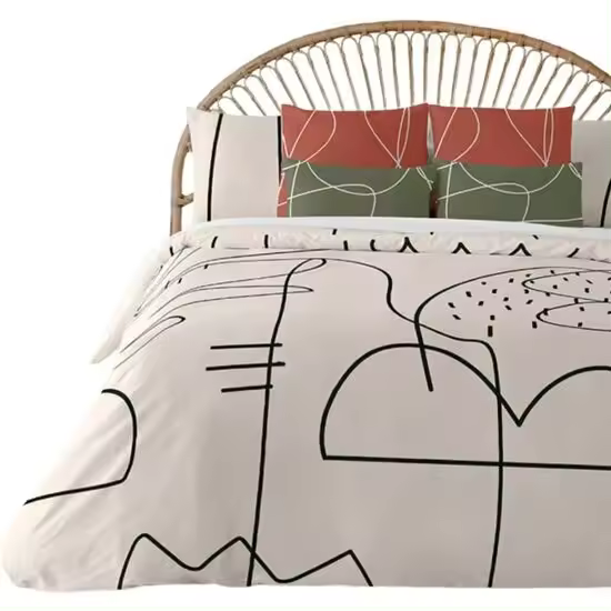 FUNDA NÓRDICA 100% ALGODÓN MODELO BURDEOS PARA CAMA DE 90 ( 155X220 CM) - 1