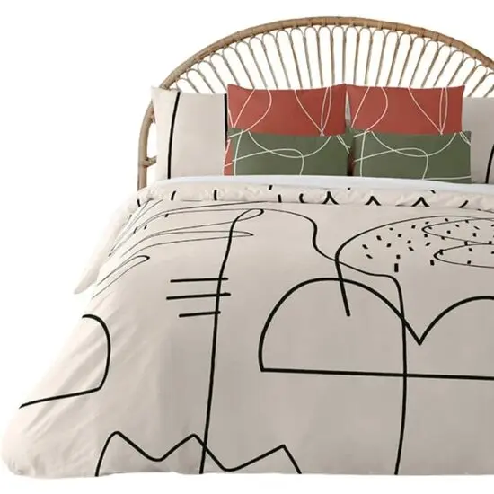 FUNDA NÓRDICA 100% ALGODÓN MODELO BURDEOS PARA CAMA DE 90 ( 155X220 CM) - 1