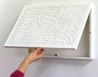 Cuadroexpres - Tapa de Contador 34x49x6 cm (30x45x4 cm Interior) Minimalista, en Gris y Blanco. Caja Decorativa  para Cuadro Eléctrico, en Blanco. Cierre de imán y Tornillos para Fijar en la Pared. 100% Original - details 1