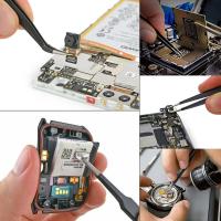 Juego De Pinzas Antiestáticas ESD 10Pc Acero Inoxidable De 1.5mm Para Reparación De Electrónica Soldering Artesanía Joyería - details 7