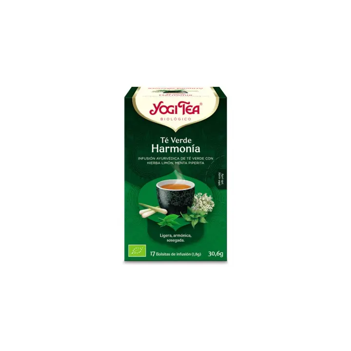 Yogi Tea Té Verde Armonía Orgánico 17 Filtros - Refrescante Infusión de Té Verde con Kombucha, Flores de Saúco, Hierba Limón y Menta - 1