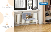 Nobleza Cama de Radiador para Gatos y Perros,Calentito Suave de Felpa Cama para Mascotas,con extraíble resistente y duradero marco de metal,Gris,48*30*25cm - details 0