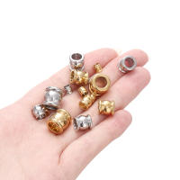 10Pcs Perlas De Acero Inoxidable Con Grandes Agujeros 4-10mm Para Creación De Joyas Pulseras Y Collares DIY - details 4