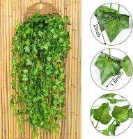 2.1M Artificial Hanging Plant Fake Vine Ivy Leaf Greenery Garland Para Decoración De Jardín Valla Exterior Bodas Fiestas Domésticas - details 5