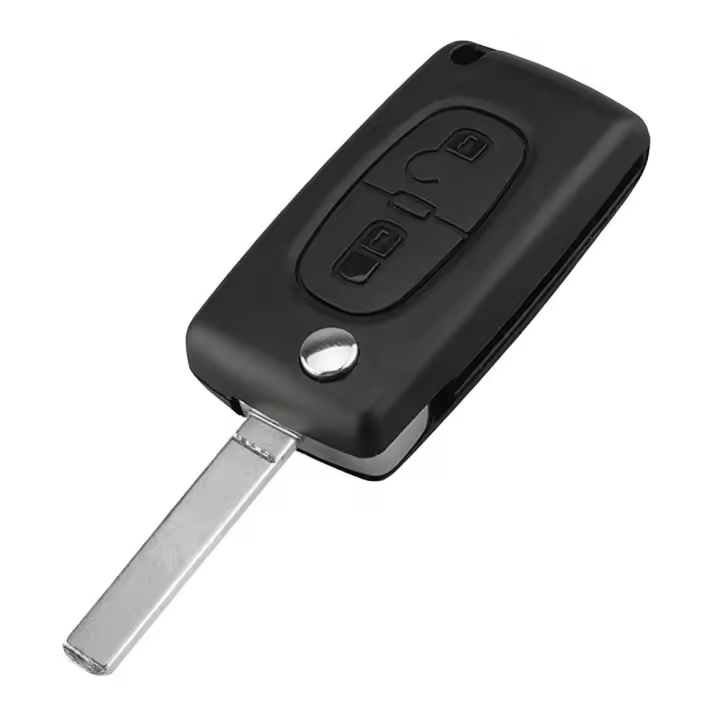Ociodual Mando Llave 2 Botones Funda Carcasa CE0536 VA2 Key Case para Peugeot 206 207 306 307 308 407 607 806 Citroen C2 C3 C4 C5 C6 Flip - 1