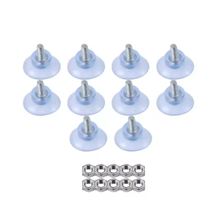 10-pack Rubber Strong Suction Cups Replacement For Glass Tabletops With M6 Screws - 1