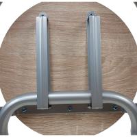 ARISE SHOP-Taburete De Metal (80 Cm) Con Base De Madera - Plateado - details 2
