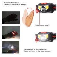 Linterna Frontal LED Recargable Con Sensor Y Lámparas COB Y LED 8 Modos De Iluminación Luz Blanca Y Roja Para Pesca - details 4