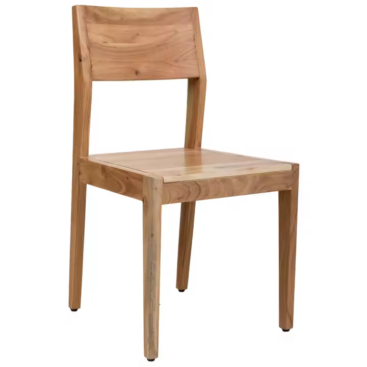 Silla de comedor de madera con acabado natural 47x46x84cm - 1