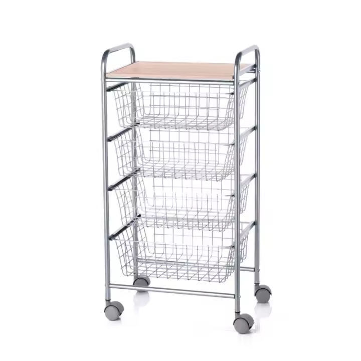 DON HIERRO - Carrito verdulero BEECH, 4 cestas de gran capacidad, Gris aluminio - Haya- - 1