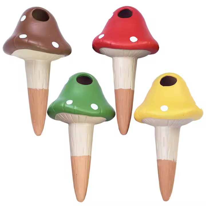4Pcs Autónomo Riega Plantas Cerámica Portátil Espigas De Sombrilla Self-Watering Pequeño Globos De Riego Terracota Dispositivo De Jardín - 1