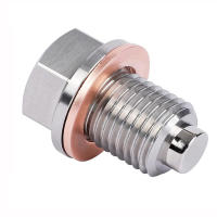 Tornillo De Drenaje De Aceite Magnético De Acero Inoxidable M14 X 1.5 M12 M16 M18 M20 Con Sellador De Cobre Y Washer De Compresión - details 0