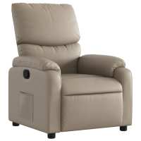 vidaXL Sillón reclinable de cuero sintético Negro, Crema, Marrón Sillon Dormitorio Sillon Comodos Silla Relax Sillón Sofá - details 3