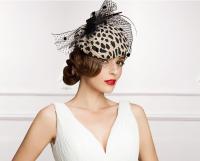 Sombrero De Pilla Leopard FS De Lana Austríaca 100% Elegante Para Boda Con Lazo Formal Cocktail Para Mujeres - details 1
