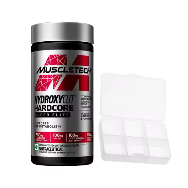 HYDROXYCUT SUPER ELITE 100 Caps Muscletech quemagrasas + Pastillero Generico - 1