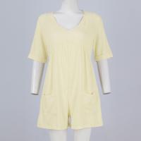 Monos De Verano Casuales Para Mujer Con Hombros Descubiertos Y Mangas Cortas Ruched Estilo Romper De Piernas Largas Con Bolsillos De Poliéster - details 57