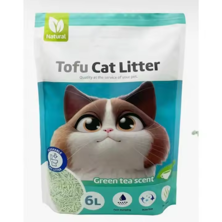 ARENA TOFU TÉ VERDE PARA GATO ARENA AGLOMERANTE PARA GATO SIN POLVO FACIL DE AGLOMERAR SE DISUELVE EN INDORO - 1