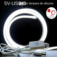 Tira De Luces LED Neón Con Sensor Táctil 5V USB Dimmable Impermeable Luz De Neón Flexible En Silicona Para Decoración DIY Y Backlight De Dormitorio - details 0