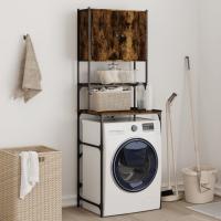 vidaXL Armario de Lavadora Estantería de Almacenaje Baño Colada Roble Ahumado Color Roble Sonoma,  Roble ahumado,  Gris sonoma y mas - details 0