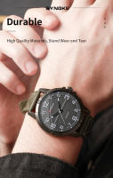 Reloj De Cuarzo Para Hombre Estilo Deportivo Y Retro Con Correa De Cuero Adecuado Para Estudiantes Y Negocios Sin Movimiento Métrico Nueva Moda SYNOKE - details 5
