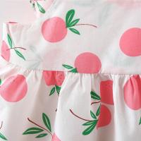 Vestido De Verano Para Niñas 0-3 Años Estilo Casual Con Volante Y Diseño De Pears Florido Manga Corta Tipo Halter Longitud De Pierna Vestido De Mujer - details 14