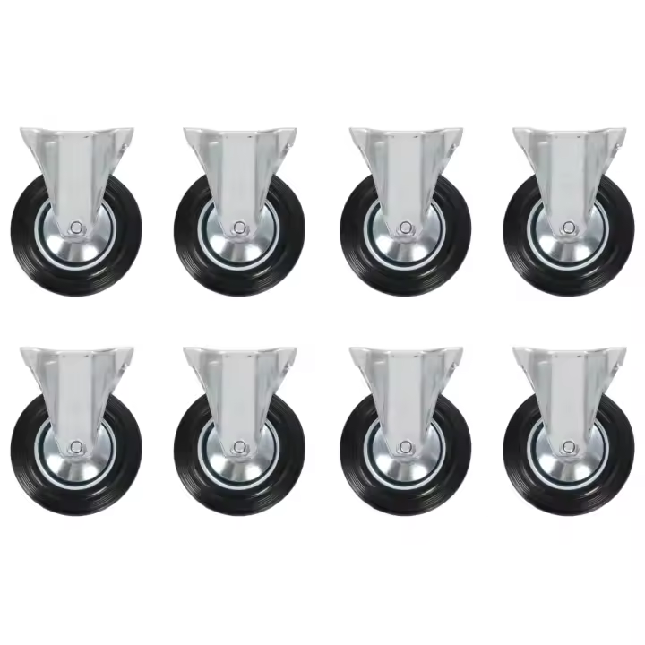 vidaXL Ruedas fijas 8 unidades 160 mm - 1