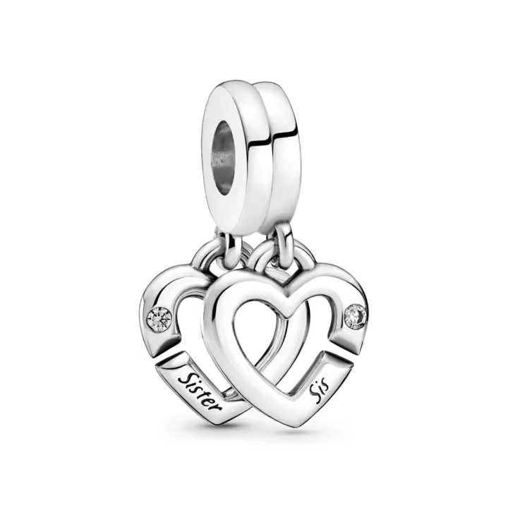 Pandora Charm Colgante en plata de ley Hermanas Unidas Corazones Divididos 799538C01 , para Mujer - 1