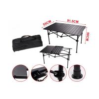Mesa plegable negro multiuso para jardín, picnic, camping, pesca y playa de 91.5 x 55 x 50 cm - details 0