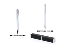 Lote de 20 Bolígrafos Antonio Miró de aluminio surtidos en plata y blanco con en un elegante estuche de aluminio -  regalos para invitados de boda comuniones bautizos aniversarios - details 0