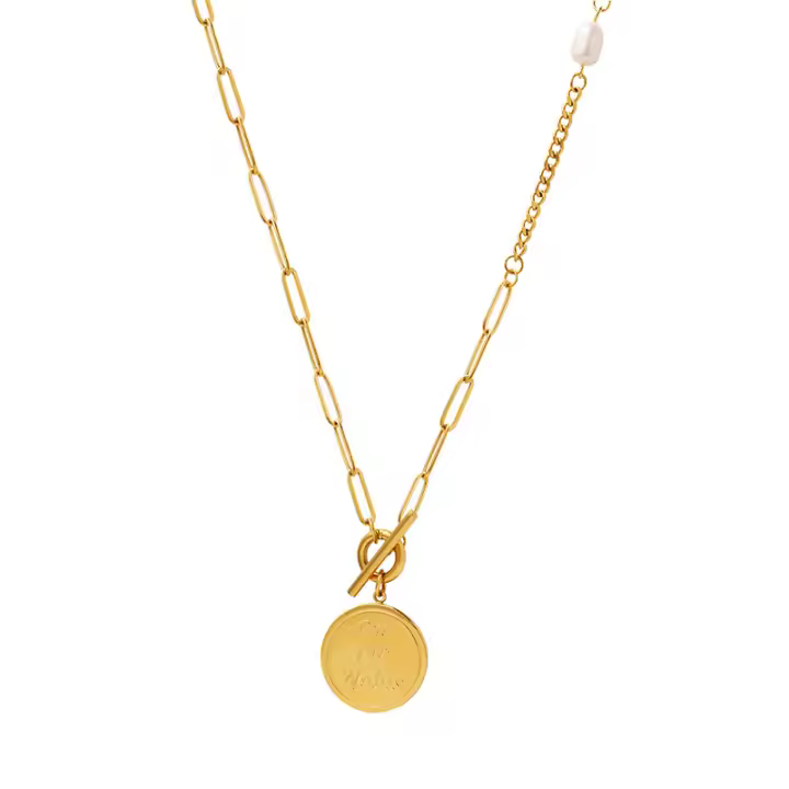 Titanium collar de Maple de las mujeres de Nicho de Diseño sensual de Doble capa de Letras OT Cierres DE LA Ronda de estilo Tarjeta elegant suéter de La Cadena - 1
