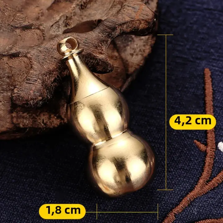 Brass Gourd Tradicional Chino De Feng Shui Para Mejorar La Salud Y Atracción De La Suerte Decoración Budista Para El Hogar - 1