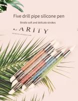 Set De 5 Brochas De Uñas Con Doble Cabeza Y Diseño De Flor De Silicona Herramienta De Escultura Y Embossing Para Arte De Uñas - details 1