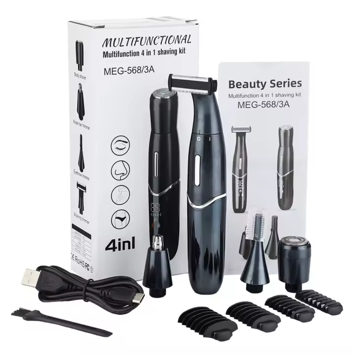 Afeitadora 4 en 1 para Damas Recargable Eléctrica para Cejas y Vello de Nariz Tijeras para Bikinis y Recortadora de Pelo para Axilas - 1