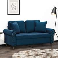 vidaXL 2x Cojines Decorativos Terciopelo Almohada Sofá Dormitorio Color Amarillo,  Azul,  Crema y mas - details 1